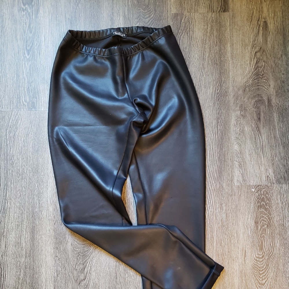 Faux leather leggings pants